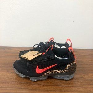 Nike Air Vapormax 21' Fk Womens Running Shoe Black/Red/Leopard Size 6 DH4090-001